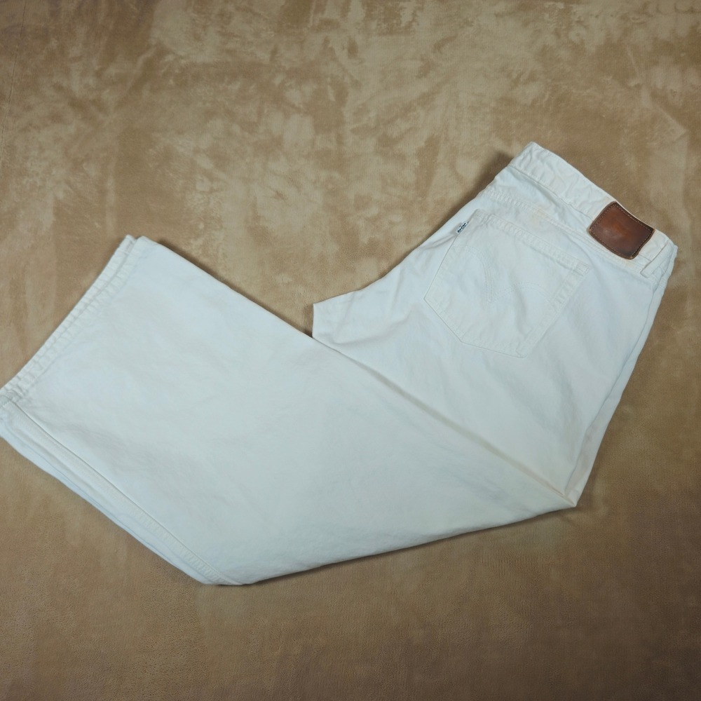 Levis Premium Low Loose Jeans White Wide Leg Baggy Denim W34 L30 A5566-0008